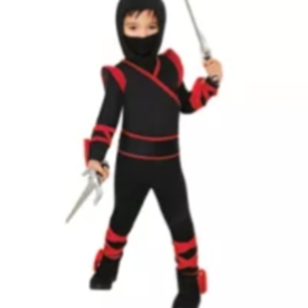 2T Kids Ninja Costume - Black and Red
